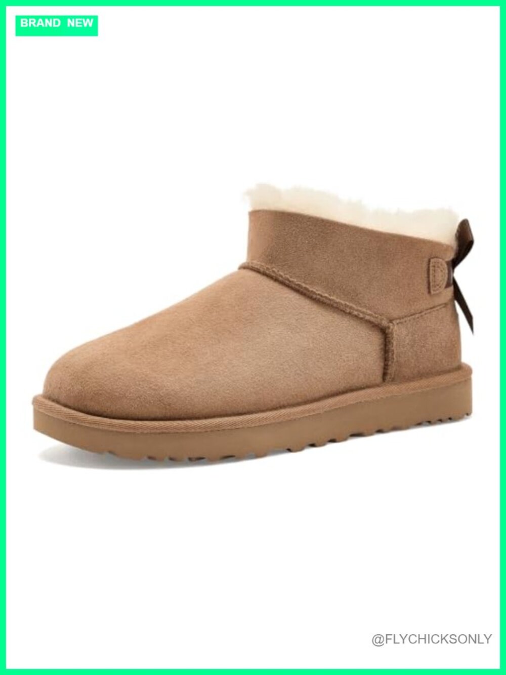 UGG Ultra Mini Bailey Bow Ankle Bootie Sheepskin Suede Winter